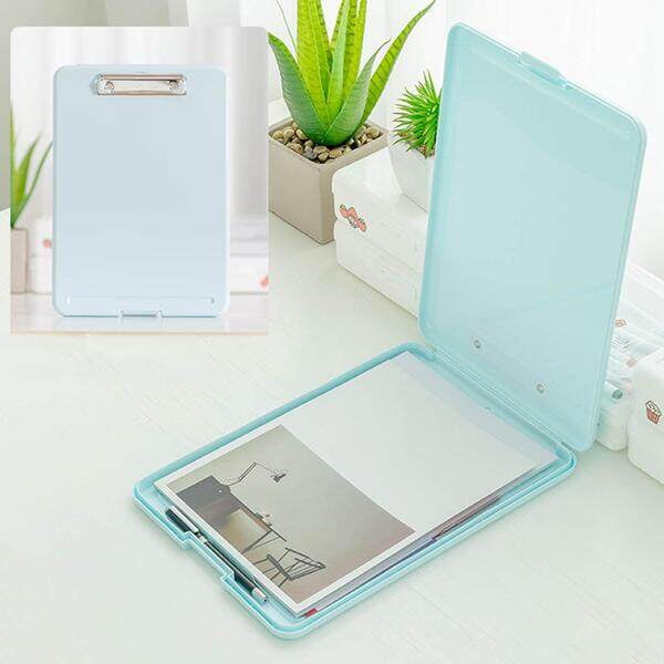 ziyahi Boîte de Rangement en Plastique A4 pour Documents, Bleu C