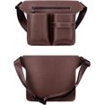 thumbnail image 3 of Bolsa para tijeras de peluquería de piel sintética marrón con cinturón para tijeras de peluquería, peluquerías y spa, 3 of 5