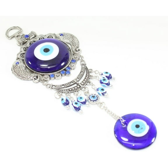 Turkish Blue Evil Eye Fish Amulet Wall Hanging Decor Blessing Protection Gift