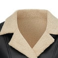 thumbnail image 7 of Ahdbta Women's Leather Jackets Fall Winter Warm Thicken Fleece Lined Moto Coats Single Breasted Lapel Cropped Bomber Jackets, 7 of 7