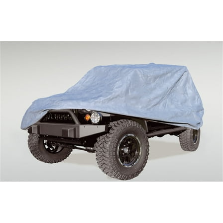 Rugged Ridge by RealTruck Full Car Cover for Jeep CJ/Wrangler YJ/TJ | Heavy Duty, Gray, Water Resistant | 13321.70 | Compatible with 1955-2006 Jeep CJ & Wrangler YJ/TJ