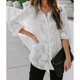 thumbnail image 2 of Camisa de mujer transparente de manga larga con cuello vuelto y botones, blusa informal de Color puro para mujer para el trabajo diario, 2 of 6