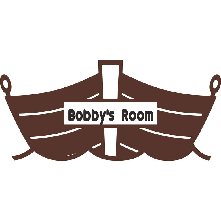 Custom Name Vinyl Wall Decal for Home - Boats Hook Fish Pole Bait Boat Cute  Wall Decal Bedroom Living Room Entry - Personalized Text Removable High  Tact - Size: 18 In x 30 In 
