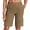 g-Khaki, variant on PIMSSY Women Shorts Casual Stretch Waist Shorts Summer Comfortable Wear Elastic Waistband With Pockets Basic Solid Color Shorts Relaxed Fit Bottoms