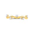 thumbnail image 2 of 10kt Yellow Gold Womens Round Diamond Wave Stackable Band Ring 1/8 Cttw, 2 of 5