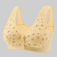 thumbnail image 2 of CAICJ98 Women's Bras for Older Women Front Button Closure Bra Comfort Full-coverage Bra Senior Front-Closing Wirefree Bra Light Light Yellow,40, 2 of 4