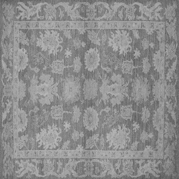 Ahgly Company Indoor Square Oriental Gray Industrial Area Rugs, 7' Square