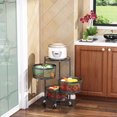 thumbnail image 3 of Round Rotating Multi-Layer Kitchen Storage Shelf, Fruit and Vegetable Storage Basket, Kitchen Storage Rack Floor-Standing, Household Storage Rack for Kitchen Living Room Toilet,28*60CM, 3 of 5