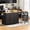 Black, variant on Harper & Bright Designs Kitchen Island with Extendable Dining Table, Kitchen Storage Cart with Drawers and Power Outlet, Rolling Kitchen Island on Wheels with Spice Rack and 2 Door Cabinet, White