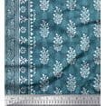 thumbnail image 2 of Soimoi Poly Georgette Fabric Leaves Panel Printed Fabric 1 Yard 52 Inch Wide, 2 of 3