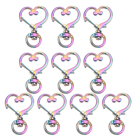 10 Pcs Key Chain Heart Shape Keychain Lobster Claw Clasps Keychains Carabiner