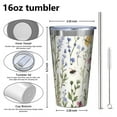 thumbnail image 4 of 16oz Tumblers Pioneer Flower and Butterfly Stainless Steel Vacuum Insulated Double Wall Travel Tumbler Cups Mug with Lid and Straw,Cleaning Brush for Coffee,Tea, 4 of 4