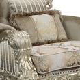 thumbnail image 3 of Benjara Esen 47 Inch Chair, Scalloped Floral Carvings, Scrolled Legs, Resin, Gold, 3 of 5