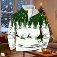 thumbnail image 1 of Ceisia Warm Fleece-Lined Mens Loose Fit Christmas Print Half-Zip Stand Collar Sweatshirt Gifts, 1 of 6