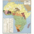 thumbnail image 2 of Vintage Maps 26x30 Black Ornate Wood Framed with Double Matting Museum Art Print Titled - Ethnolinguisitic Map of Africa, 2 of 4