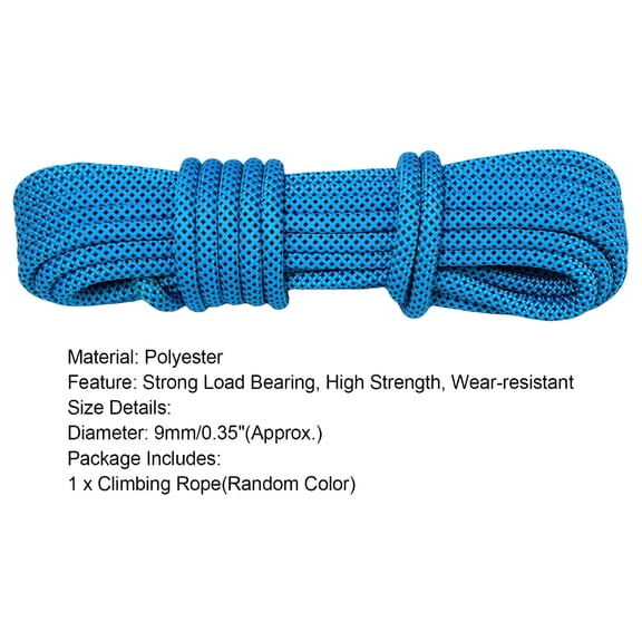 MISSMILE 9mm Rock Climbing Rope, Wear-resistant Heavy Duty, High Tensile for Rappelling & Survival