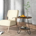 thumbnail image 2 of Tribesigns Round Side Table, 2-Tier End Table with Metal Legs, Modern Industrial Beside Table, Small Accent Table Snack Table for Living Room, Bedroom, 2 of 9