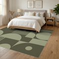 thumbnail image 3 of ODIKA 6'x9' Washable Area Rug Olive and Sage Geometric Design Abstract Modern with Bold Shapes for Family Room, Living Room, Master Bedroom, Non-Slip, Easy Care, 3 of 7