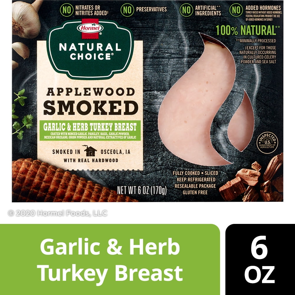 HORMEL NATURAL CHOICE Sliced Applewood Smoked Turkey Lunch Meat with