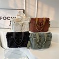 thumbnail image 2 of Bolso de terciopelo de gran capacidad para mujer, nueva versión coreana, sencillo bolso de hombro para mujer, bolso de mano estilo perezoso japonés, 2 of 5