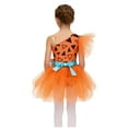 thumbnail image 3 of iiniim Kids Girls One Shoulder Dance Dress for Carnival Birthday Party Orange 16, 3 of 7