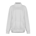 thumbnail image 2 of Gkeoshab Sweatshirt For Women Women's Mock Neck High Collar Solid Color Sweatshirt, Breathable Coastal Fall Wear with Ribbed Trim for Layered Outfits and Breezy Waterfront Stroll Comfort White XL, 2 of 6