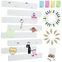 8Pcs White Felt Bulletin Board Strips, Wall Decor for School, Office