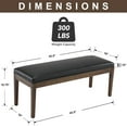 thumbnail image 2 of chairus PU Leather Upholstered Entryway Bench Dining Table Benches Farmhouse Shoe Bench Seat for Hallway Bedroom End of Bed Vintage 45.5" Wooden Leg Benches for Kitchen Restaurant Window, Black, 2 of 18