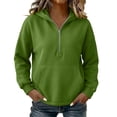 thumbnail image 5 of CHGBMOK Half Zip Hoodies for Women Long Sleeve Drop Shoulder Sweatshirt Loose Casual Pullover with Pocket, 5 of 6