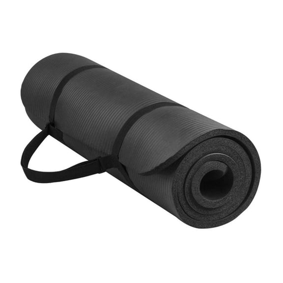 BalanceFrom 1/2 In. Yoga Mat, Black