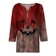 thumbnail image 4 of Camisa Henley informal de manga 3/4 para mujer, blusa con cuello en V y botones con estampado tie-dye para uso diario, 4 of 5