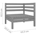 thumbnail image 3 of vidaXL Patio Corner Sofa Gray Solid Wood Pine, 3 of 6