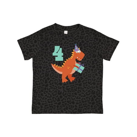 

Inktastic 4th Birthday Dinosaur Gift Toddler Boy or Toddler Girl T-Shirt