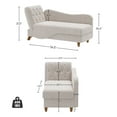 thumbnail image 4 of Wiilayok Chaise Lounge Chair Indoor Furniture with Storage Pillow,Adjustable Recling Sleeper Sofa Lounge Chair,Velvet Futon Sofa Couch Bed for Living Room Bedroom,Gray, 4 of 9