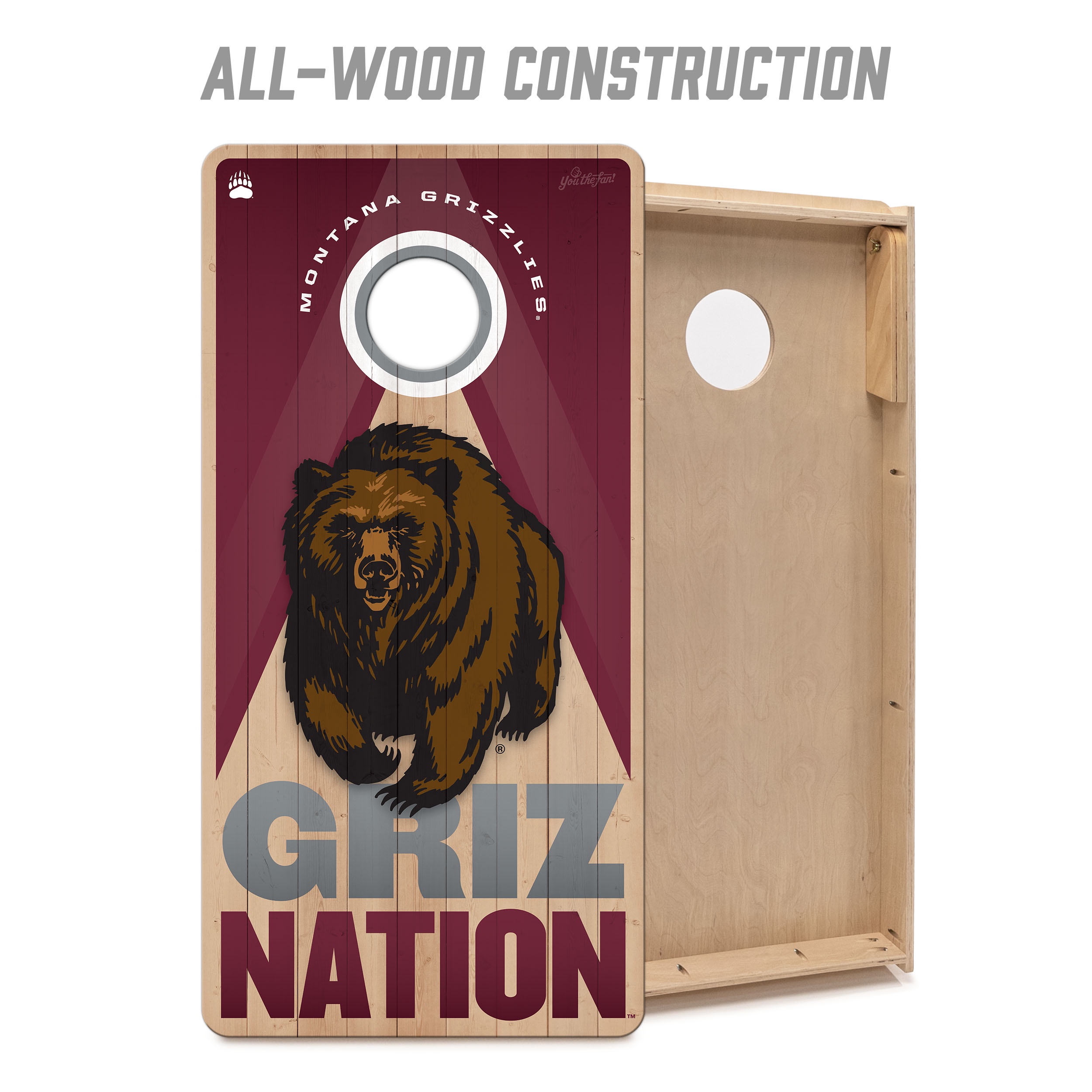 YouTheFan NCAA Montana Grizzlies 2X4 Slogan Series Cornhole NO BAGS