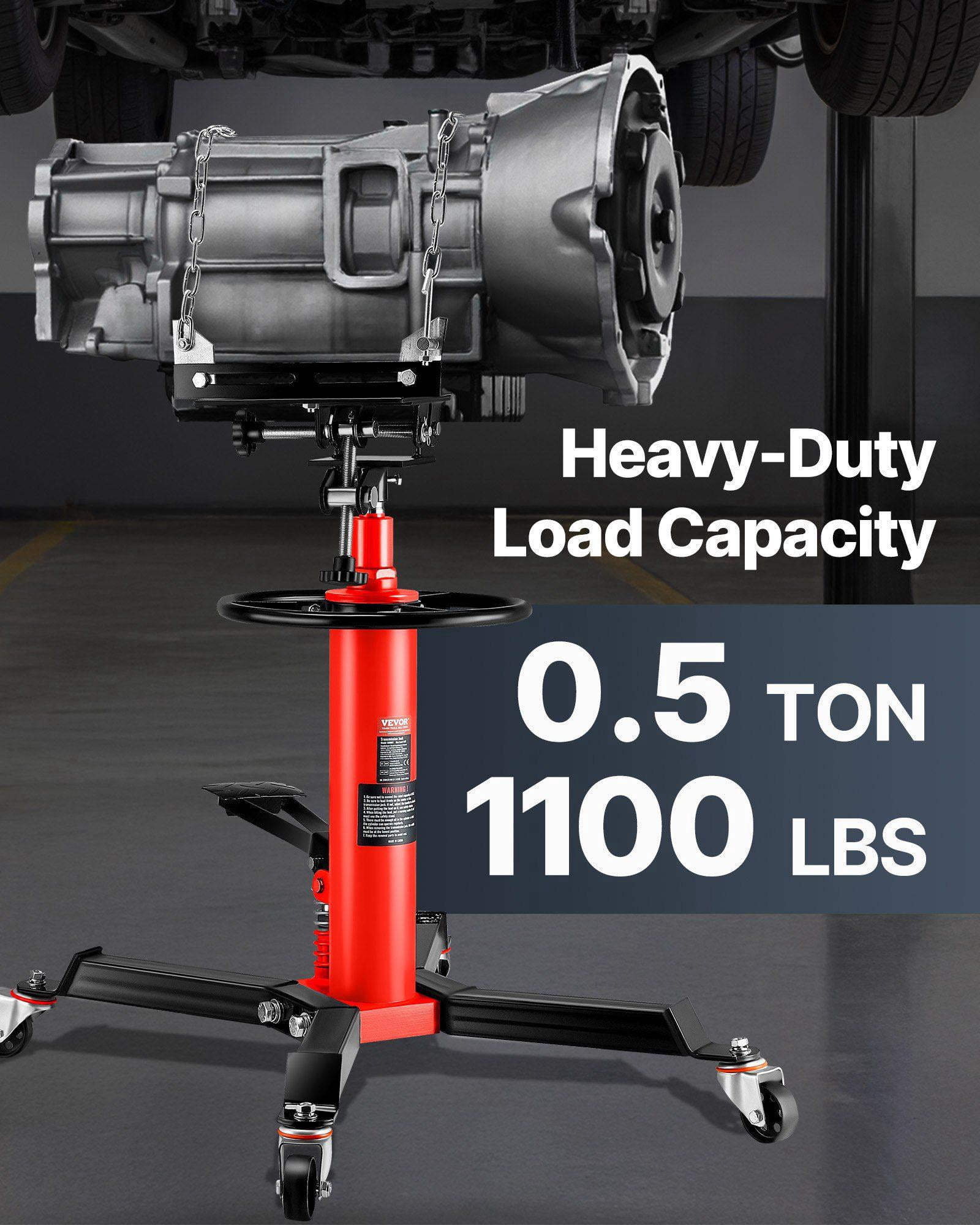 1 2 Ton 1100lbs Capacity Hydraulic Telescopic Transmission Jack 2 Stage Floor Jack Stand with Foot Pedal 360 Degree Swivel Wheel Garage Shop Lift Hoist Red