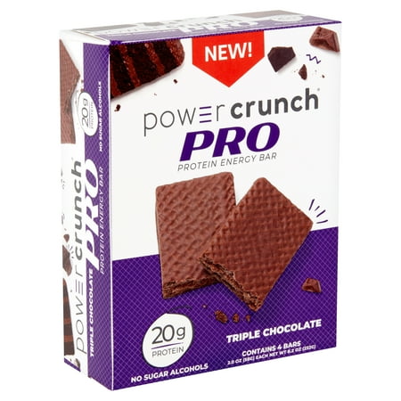 Power Crunch PRO High DH Hydrolyzed Whey Protein Bar, Triple Chocolate, 8.2 oz, 4 count