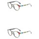 thumbnail image 4 of Gafas redondas ligeras y de moda Minnieouse para mujer gafas negras de arcoíris montura de cristal IS031C9 2Conjunto, 4 of 6