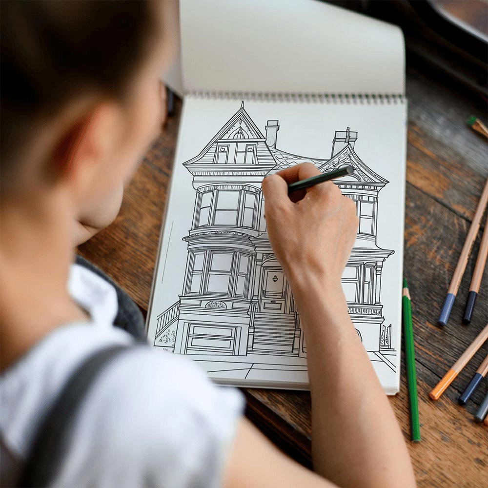 TSPVOTUS Victorian House Coloring Book for Adult, Spiral Bound, Soft Cover