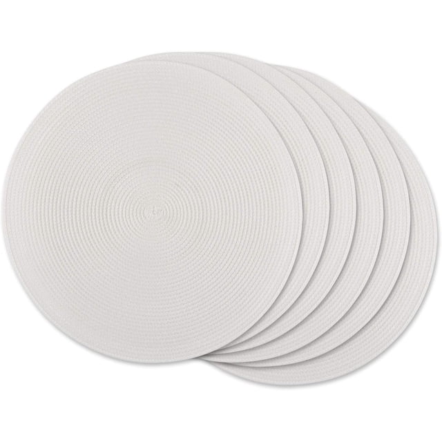 Juego de 6 manteles individuales trenzados redondos, mantel tejido redondo lavable resistente al calor con posavasos, 15 pulgadas