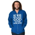 thumbnail image 3 of He Who Kneels Before God Can Stand Zip Up Hoodie Men's Women's Brisco Brands S, 3 of 6