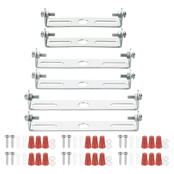 Uxcell 3.15", 3.74", 4.33" Universal Light Fixture Mounting Bracket Kit, Light Crossbar Round Ceiling Plate 6 Set