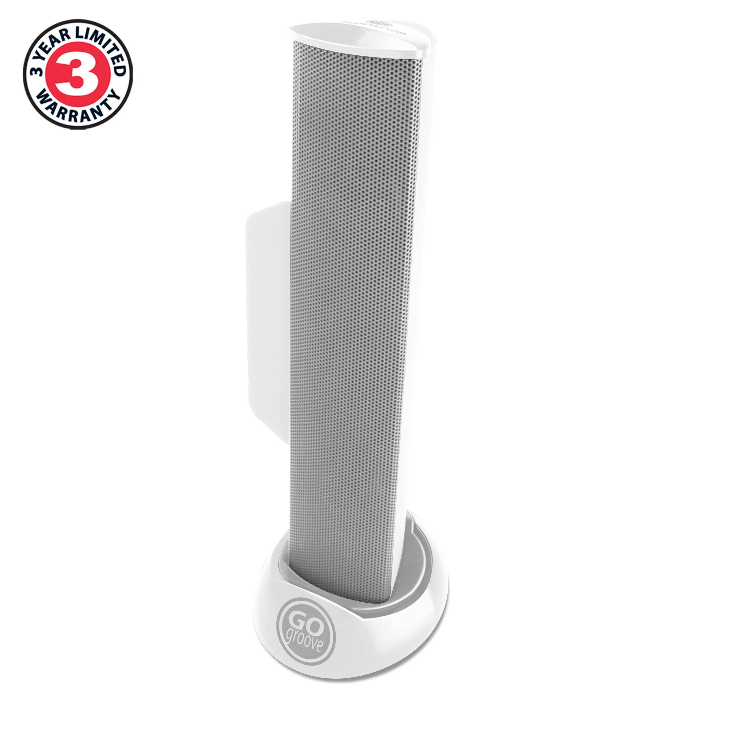 GOgroove USB Laptop Speaker Bar with Clip-On Portable Design (White)