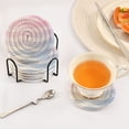 thumbnail image 3 of Yayeee 6 PCS Drink Coasters with Holder Set Woven Absorbent Round Tabletop Hot Pad, Light Blue Gradient, 3 of 7