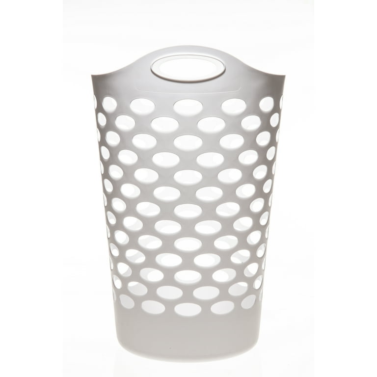Mainstays Flexible Round Laundry Hamper, White photo 8