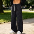 thumbnail image 2 of QQZ Wide Leg Palazzo Pants For Men, Elastic Drawstring Corduroy Casual Pants For Daily Walking Travel Weekend Wear, 2 of 7