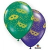 11" Mardi Gras Assortment Party Decoration Supply Latex Helium Balloons - Bag of 50