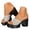 Beige, variant on Women's Plaid Platform Wedge Sandals Chunky Heeles Mule Open Toe Slip On Slide Shoes Elegant Dressy Pumps Blue Size 8.5