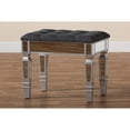 thumbnail image 7 of Baxton Studio Hedia Contemporary Glam and Luxe Grey Fabric Upholstered and Silver Finished Wood Ottoman, 7 of 7