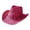 Rose Red, variant on Grandest Birch Summer Straw Hat Hollow Out Foldable Adjustable Bead Decor Curled Edge Windproof Strap Western Cowboy Style Solid Color Outdoor Cap ,Gift
